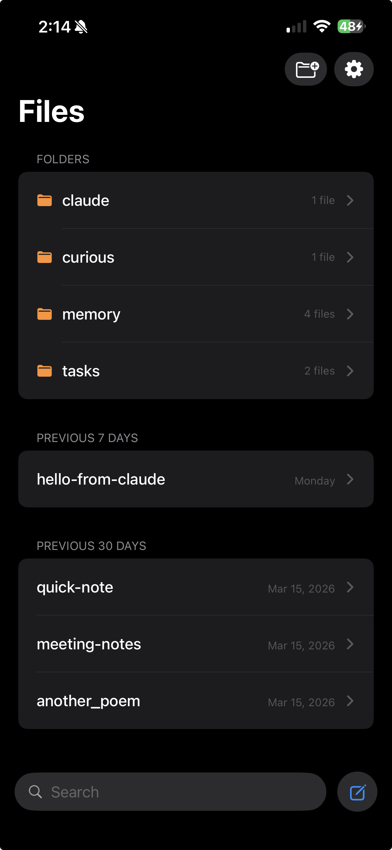 Northbase iOS app screenshot